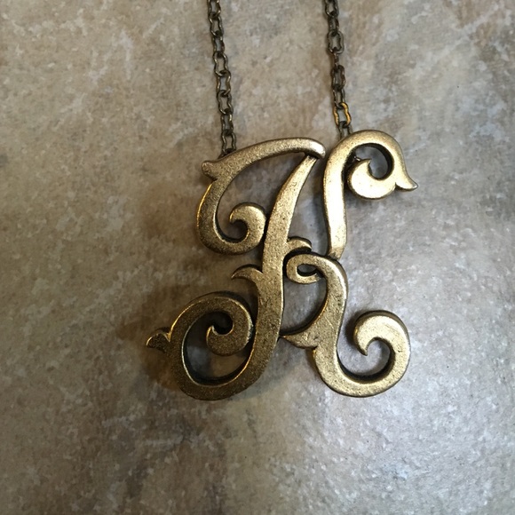 JK by Thirty-One monogram necklace letter K - Picture 2 of 2